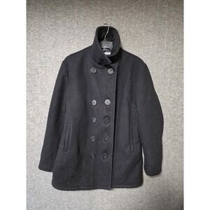 Schott N.Y.C. Wool Pea Coat Jacket USN 740N US Black Men's Size 38 Made in USA